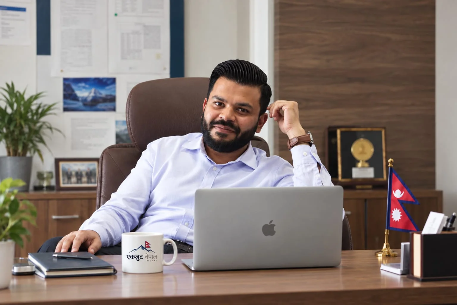 Chirag Goyal seated at his desk